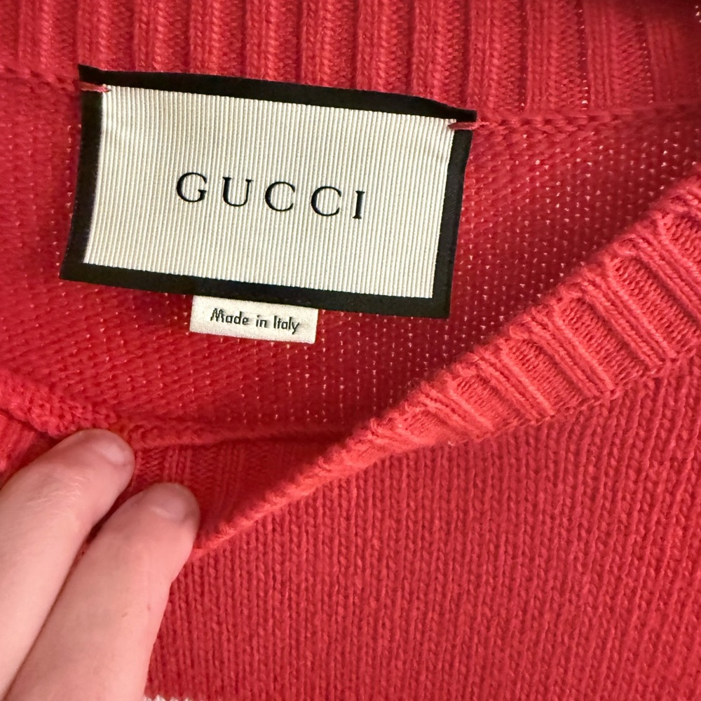 Gucci Red and Cream 'Loved' Women's Sweater - Picture 4 of 6